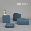 Blue Rubber Oil Coated Porcelain Bathroom Set (WBC0807A)